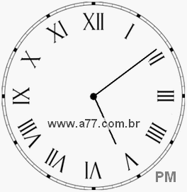 Relógio com Número Romano Marcando 17h9min