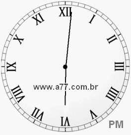 Relógio com Número Romano Marcando 18h1min