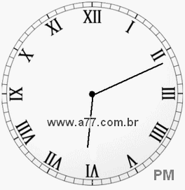 Relógio com Número Romano Marcando 18h11min