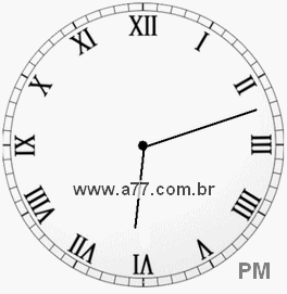 Relógio com Número Romano Marcando 18h12min