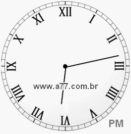 Relógio com Número Romano Marcando 18h13min