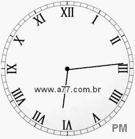 Relógio com Número Romano Marcando 18h14min
