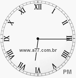 Relógio com Número Romano Marcando 18h15min