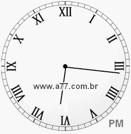 Relógio com Número Romano Marcando 18h16min
