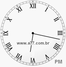 Relógio com Número Romano Marcando 18h17min