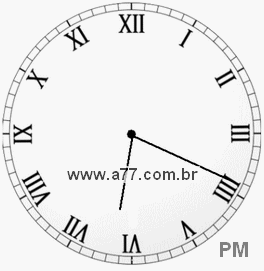 Relógio com Número Romano Marcando 18h19min