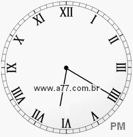 Relógio com Número Romano Marcando 18h20min