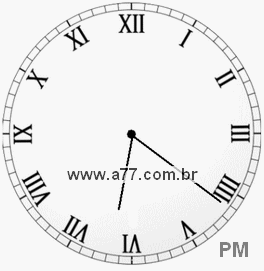 Relógio com Número Romano Marcando 18h21min