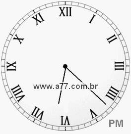 Relógio com Número Romano Marcando 18h22min