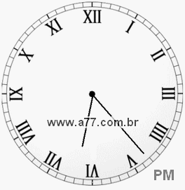 Relógio com Número Romano Marcando 18h23min