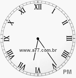 Relógio com Número Romano Marcando 18h24min