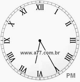 Relógio com Número Romano Marcando 18h25min