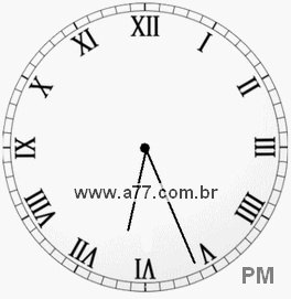 Relógio com Número Romano Marcando 18h26min