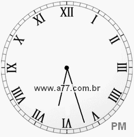 Relógio com Número Romano Marcando 18h27min