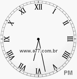 Relógio com Número Romano Marcando 18h28min
