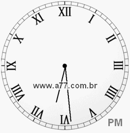 Relógio com Número Romano Marcando 18h29min