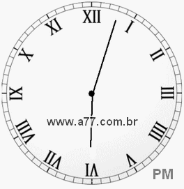 Relógio com Número Romano Marcando 18h3min