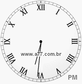 Relógio com Número Romano Marcando 18h31min
