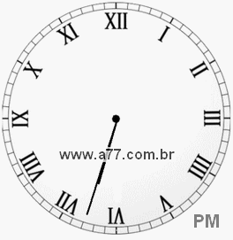 Relógio com Número Romano Marcando 18h33min