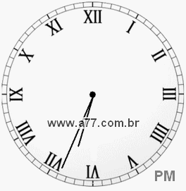 Relógio com Número Romano Marcando 18h34min