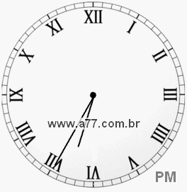 Relógio com Número Romano Marcando 18h35min