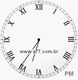 Relógio com Número Romano Marcando 18h36min