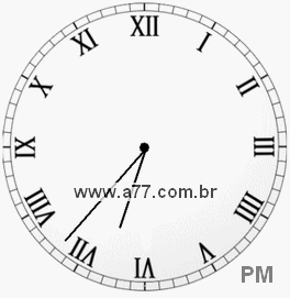 Relógio com Número Romano Marcando 18h37min
