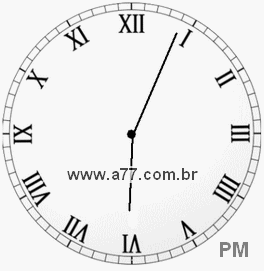 Relógio com Número Romano Marcando 18h4min