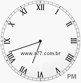 Relógio com Número Romano Marcando 18h42min