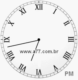 Relógio com Número Romano Marcando 18h43min