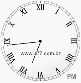 Relógio com Número Romano Marcando 18h44min