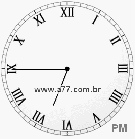 Relógio com Número Romano Marcando 18h45min