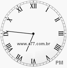 Relógio com Número Romano Marcando 18h46min