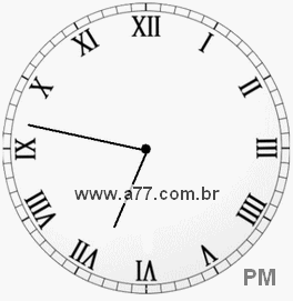 Relógio com Número Romano Marcando 18h47min