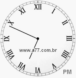 Relógio com Número Romano Marcando 18h49min