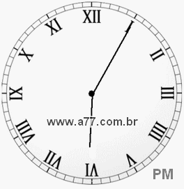 Relógio com Número Romano Marcando 18h5min
