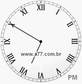 Relógio com Número Romano Marcando 18h50min