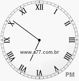 Relógio com Número Romano Marcando 18h51min