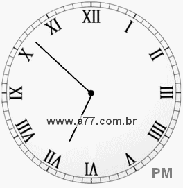 Relógio com Número Romano Marcando 18h52min