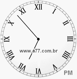 Relógio com Número Romano Marcando 18h53min