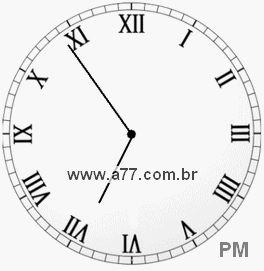 Relógio com Número Romano Marcando 18h54min