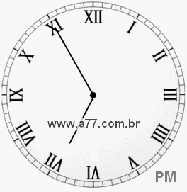 Relógio com Número Romano Marcando 18h55min