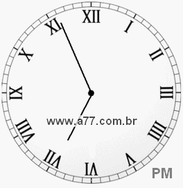Relógio com Número Romano Marcando 18h56min