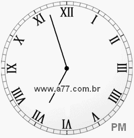 Relógio com Número Romano Marcando 18h57min