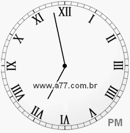 Relógio com Número Romano Marcando 18h58min