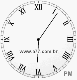 Relógio com Número Romano Marcando 18h6min