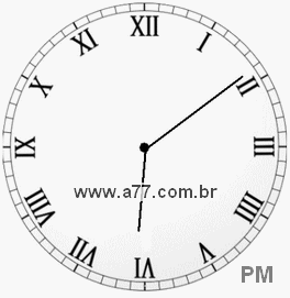 Relógio com Número Romano Marcando 18h9min