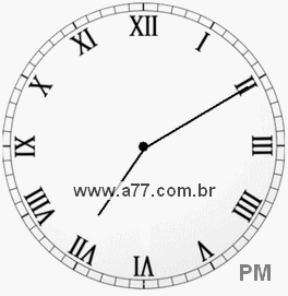 Relógio com Número Romano Marcando 19h10min