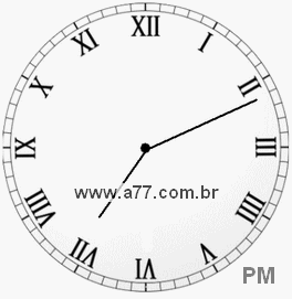 Relógio com Número Romano Marcando 19h11min