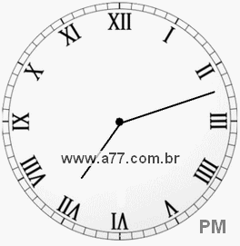Relógio com Número Romano Marcando 19h12min